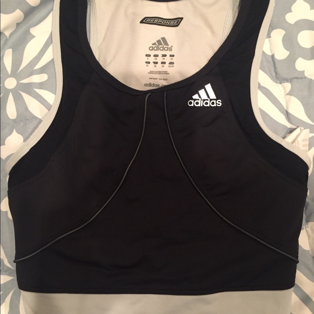 Adidas Response Racing Crop Top Longline Bra - xs